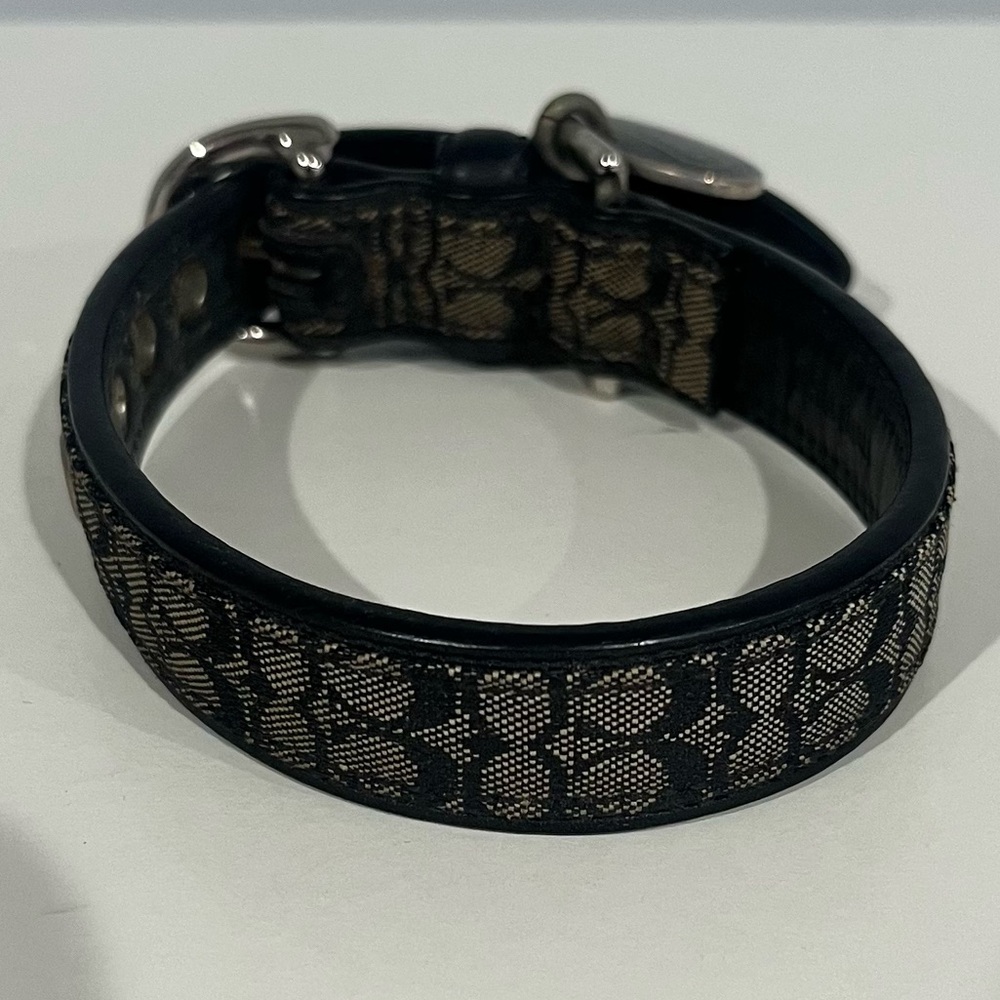 Coach XS Monogram Pet Collar with Enamel Tag Black - Picture 2 of 9